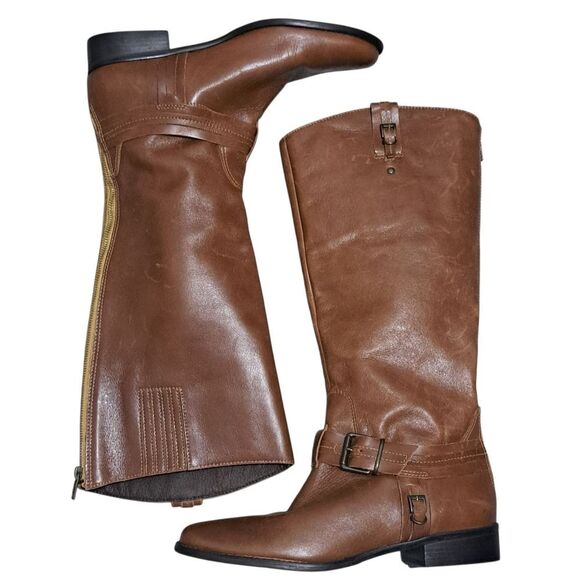 Matisse Flashback Leather Moto Boho Tall Riding Western Boots Brown Size 9.5 - Picture 1 of 17